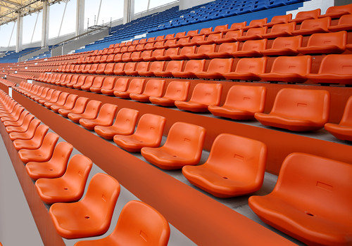 綠蛙中空吹塑平裝中靠背看臺(tái)座椅