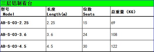 綠蛙標(biāo)準(zhǔn)型鋁制看臺(tái)